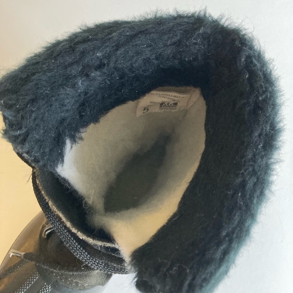 Sorel Black Waterproof Suede Leather Rubber Outsole Snow Rain Boots size 5 - Picture 14 of 15